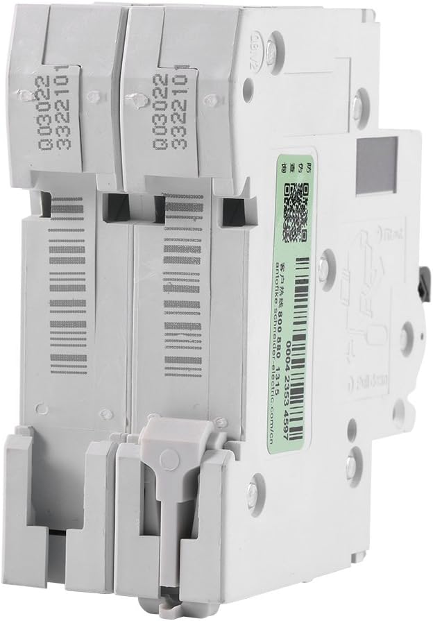 Walfront 2P 250V Low Voltage DC Miniature Circuit Breaker for Solar Panels Grid System Din Rail Mount C65H-DC Breaker DC Circuit Amp Solar Double Pole (32A)