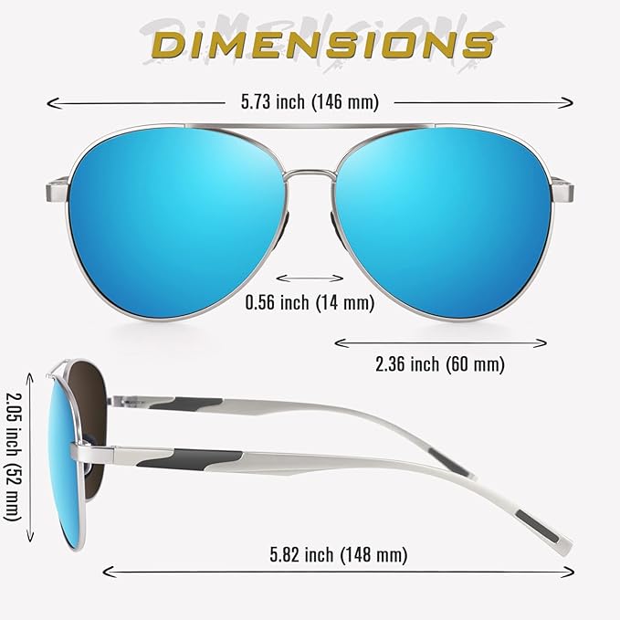 GQUEEN Classic Military Style Pilot Polarized Sunglasses Spring Hinges Al-Mg for mens womens MOS1