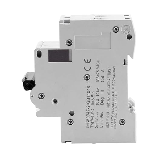 DC Circuit Breaker Solar System, Solar DC Din Rail Breaker, 63A Low Voltage Circuit Breaker for Solar Panels Grid System Wind Solar and Many Other