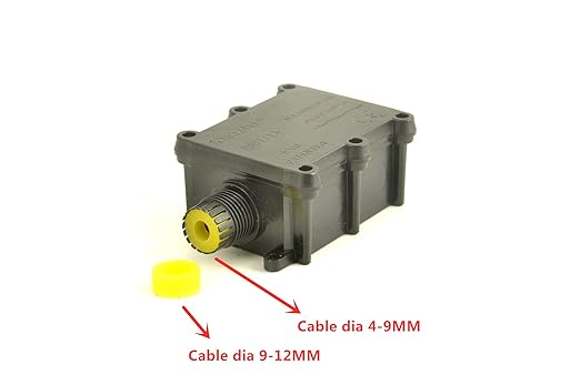 Junction Box Waterproof,Outdoor Junction Box, Waterproof Electrical Junction Box, IP68, 2 Way M20 coaxial Cable Connector Wire Range from 4 to 12mm, Black,