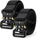 DOOPAI Tactical Belt for Men, 3Pack Military Nylon Web with Heavy Duty Quick Release Metal Buckle