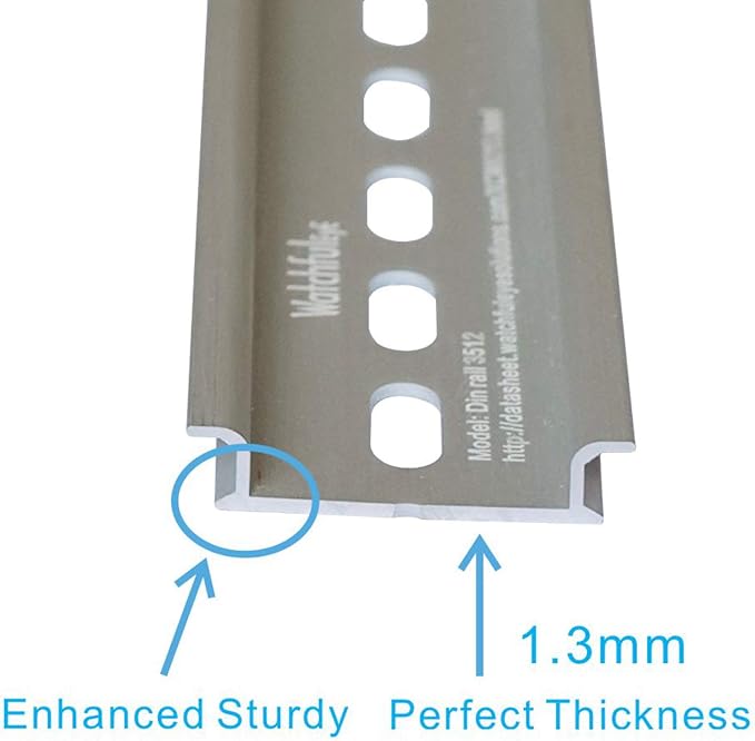 DIN Rail Mounting Bracket | Rack Mount DIN Rail Kit Rack Ears DIN Rail Slotted Aluminum Alloy Oxidation Length 17 Inch Width 35mm Height 7.5mm