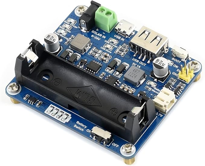 Waveshare Solar Power Management Module, Solar Charge Controller USB, for 6V~24V Solar Panel Multi Protection Circuits Suited for Low-Power IoT and Other Environmental Protection Projects