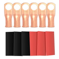 6pcs 4 Awg - 3/8" (M10) Sanuke Wire Lugs Ring Terminal Connectors Ends Heavy Duty for Battery Cable Lug Wire Electrical Eyelets with 3:1 Dual Wall Adhesive Heat Shrink