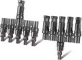 Solar Panel Connector 5 to 1 Solar Y Branch Solar Panel Splitter 5 Way Y Branch Solar Panel Parallel Connectors for Parallel Connection Solar Panels (1 Pair 5 to 1)