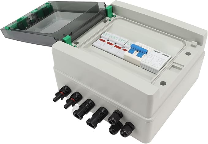2 String Solar PV Combiner Box DC1000V 2 in 1 Out 15A Circuit Breaker