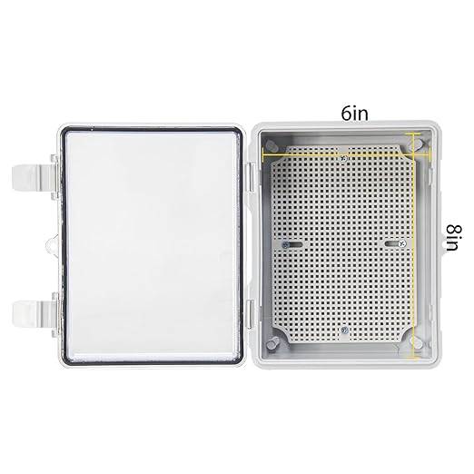 Waterproof Outdoor Junction Box IP66 ABS Plastic Weatherproof Box Impact-Resistant Weatherproof Electrical Enclosure for Ggarden, Garage, Solar, and Marine Applications Clear(8.6"x6.6"x4.3")