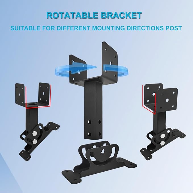 3Pcs Roof Riser Brackets Kit Pergola Roof Riser Beam Bracket, Heavy Duty Roof Mount Brackets 3-1/2" Saddle Black for Wood Post Gazebo Pergola