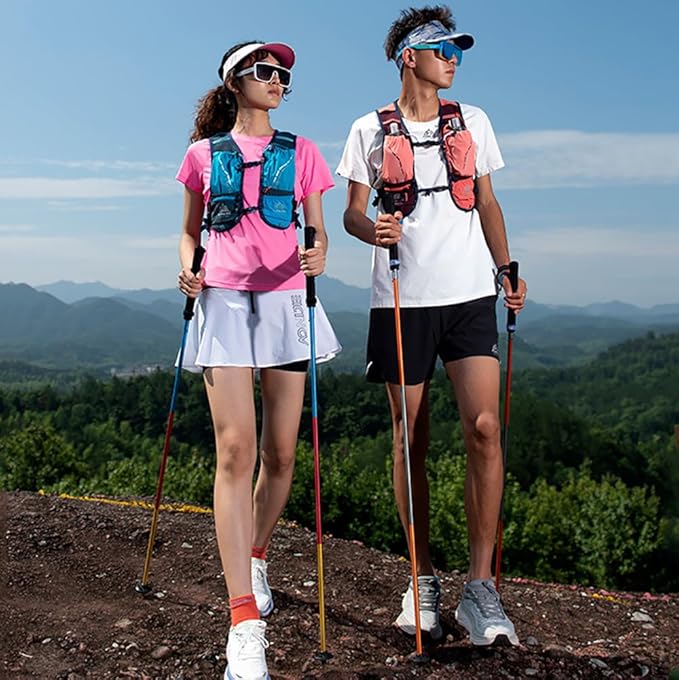 AONIJIE Trekking Poles -2 Ultralight Collapsible Carbon Fiber Hiking Poles with Anti-Shock and Quick Lock System, Folding Walking Sticks for Hiking, Camping