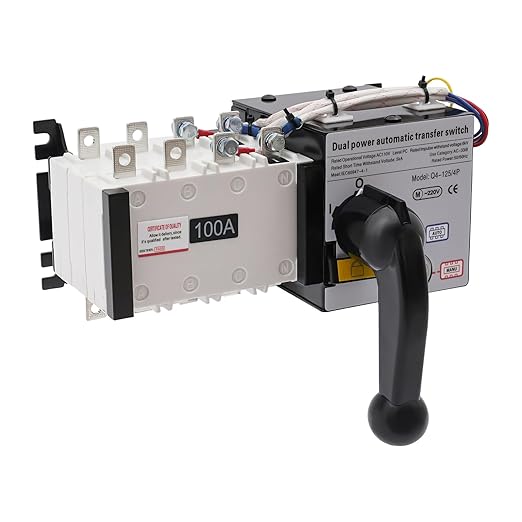 100AMP Dual Power Automatic Transfer Switch ATS, 4P 50/60Hz, Changeover Isolation Generator
