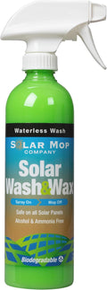 Solar Wash & Wax 16oz Wet or Waterless Solution for Solar Panels - Leaves a Wax Coating with Self Cleaning Properties for More Efficient Solar Panels