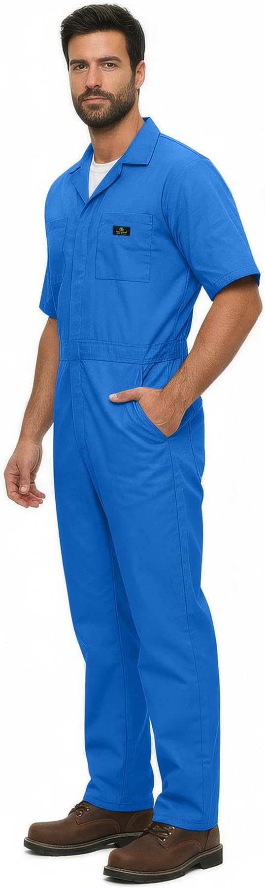 Natural Uniforms Mens Short Sleeve Zip Up Coverall, Stain and Wrinkle Resistant (Royal Blue, 3X-Large)