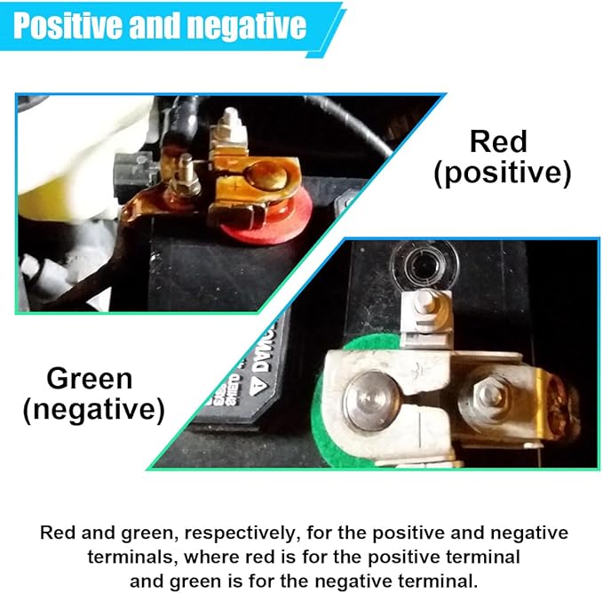 Car Battery Terminal Anti Corrosion Washers, 8 Red & 8 Green Fiber Washers, Top & Side Battery Terminal Protector Shim, Universal Washer Gasket for Most Cars, SUVs, Trucks (16PCS)