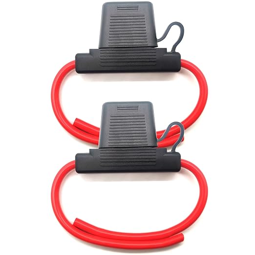 VANTRONIK Waterproof Maxi Inline Fuse Holder with 10 Gauge AWG Wire 13.8 Inches Long, Fit for Big Blade Fuse in Vehicle/Boat/RV/Tractor Up to 80A DC, Super Heavy Duty, 2 Pack