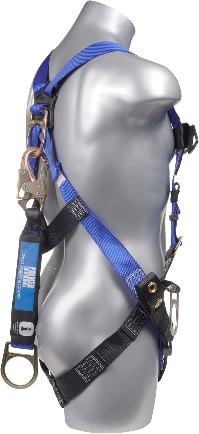 Palmer Safety 18" D-Ring Extender Fall Protection with 3/4" Snap Hook and D-Ring, Personal Shock Absorber Extension (3-Pack)