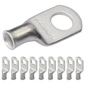 SELTERM 10pcs 8 AWG-5/16" Stud (Wide Pad) Tinned Copper Wire Lugs, Heavy Duty Battery Cable Ends,8 Gauge Ring Terminals, UL Battery Lugs Marine Grade Copper Eyelets Battery Terminal Connectors