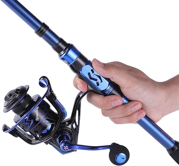 Sougayilang Fishing Rod Reel Combinations, 24 Ton Carbon Fiber, Portable Telescopic Fishing Rod Spinning Reels for Travel Saltwater Freshwater Fishing Gifts for People