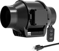 Toolazy Pro 6" Inline Duct Fan 405CFM with 10-Speed Digital Button Controller - EC Motor Ventilation Kit for Basement Dehumidification, Hydroponic Systems & Grow Tent Air Exchange (Ultra-Quiet Design)