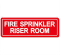 Fire Sprinkler Riser Room Sign - Made from Premium Durable Acrylic Material, Super Strong Self-Adhesive, QuickInstallation, Perfect for Your Business and Home (9x3 Inches, Red)