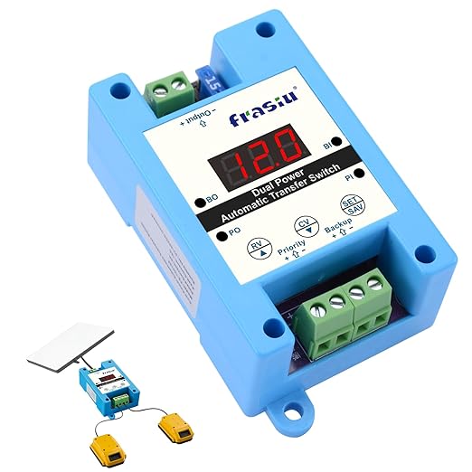 DC Automatic Transfer Switch 8A, Dual Power Backup Module for Solar & Battery, Seamless Switching No Reboot for Router, Starlink Mini, Diesel Heater, RV Off-Grid System, 5-40V Adjustable