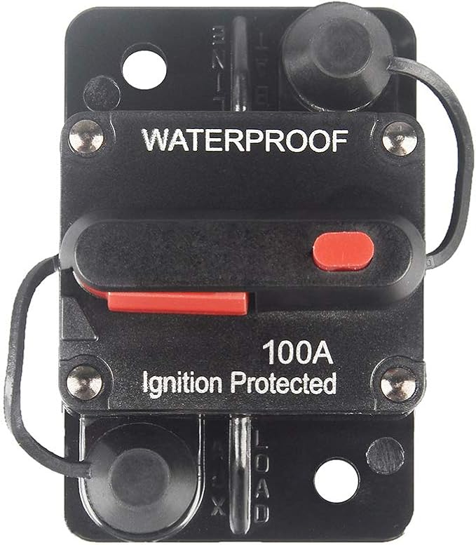 100 Amp Circuit Breaker with Manual Reset 12V-36V DC Waterproof Surface Mount for Car Audio Rv Marine Boat Truck Trolling Motors, 30-300A Car Speaker Resettable Fuse