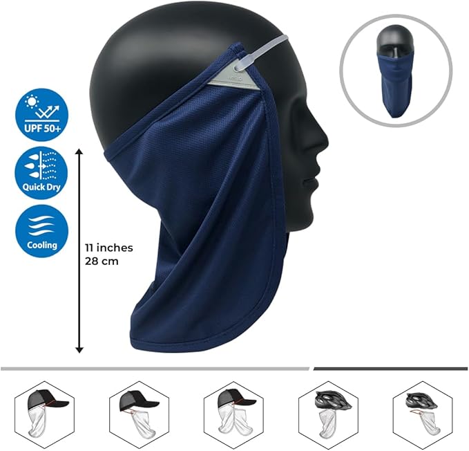 CoolNES - UV Sun Protection Neck Drape Adjustable Multifunctional 2 in 1 Face Covering for Outdoor Fishing - Unisex