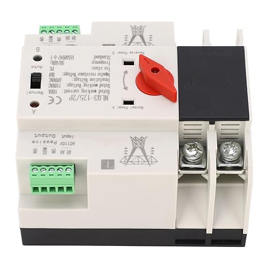 Power Automatic Transfer Switch 110v 100a 2p ATS Generator Changeover with Generator Switch Transfer Generator Transfer Switch
