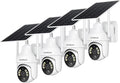SEHMUA 2K Solar Security Cameras Wireless Outdoor, 4PCS 360° View Pan/Tilt WiFi Security Camera Outside with Color Night Vision （4 Pack）