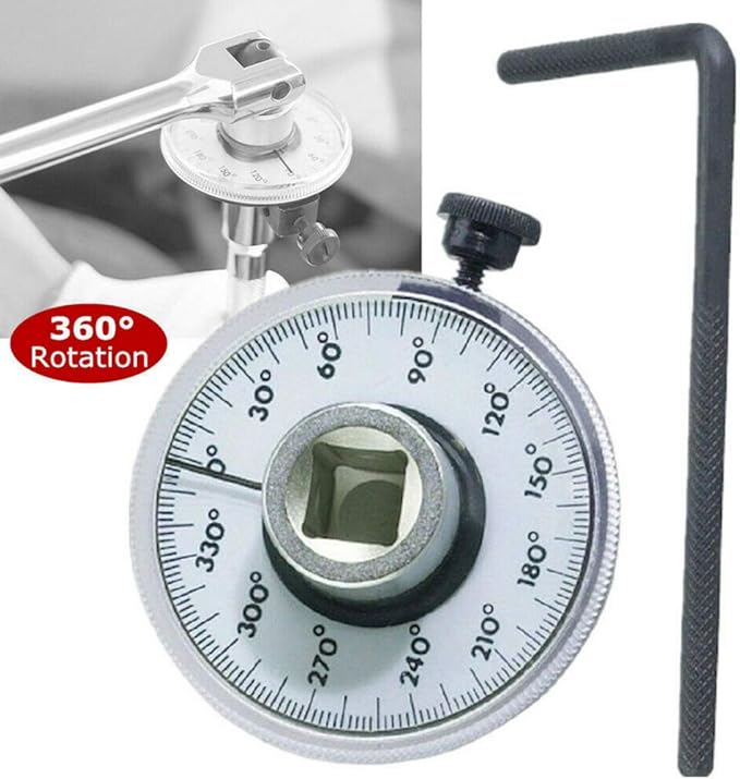 1/2 Inch Torque Wrench Angle Gauge Tool,360° Adjustable 1/2" Drive Torque meter Wrench Set,Professional Measure Tool,Father's Day Gift
