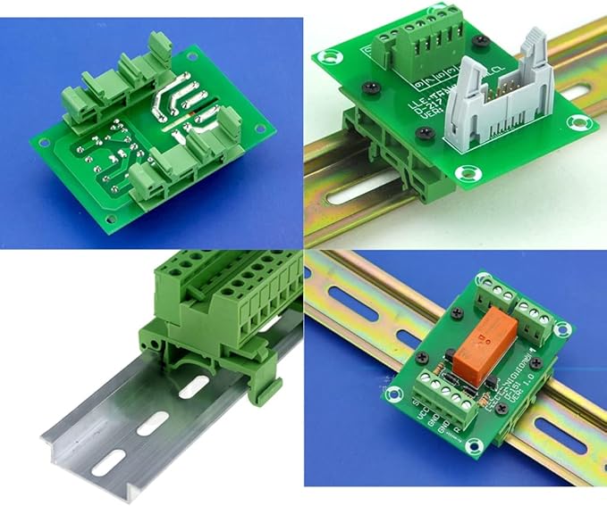 20Sets C45 DIN Rail PCB Mounting Bracket Holder Carrier Clips for Width 35mm or 15mm Din Rail
