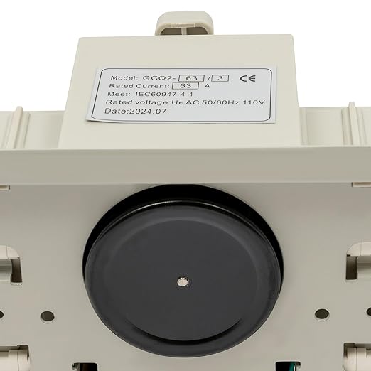 Dual Power Automatic Transfer Switch 63A 2P/4P 110V Generator Changeover Switch Tool Electronic Power Circuit Breaker Controller 50HZ/60HZ (3P/63A White)