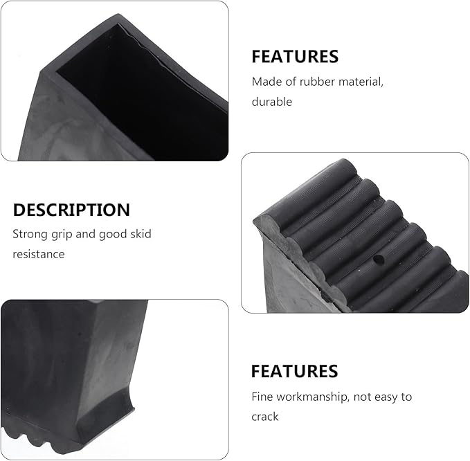 DOITOOL Werner Ladder Accessories 2Pcs Step Ladder Foot Covers Non Slip Ladder Feet Mat Folding Ladder Feet Rubber Pads Covers Ladder Foot Pads Ladder Leg Caps - Inner Size: 2.36 x 1.18 inch (Black)