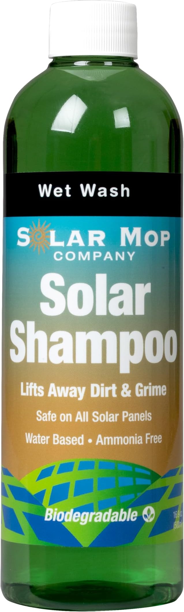 Solar Shampoo 16oz - Professional-Grade Cleaner for Solar Panels - Lifts Away Dirt & Grime - Water Based & Ammonia Free