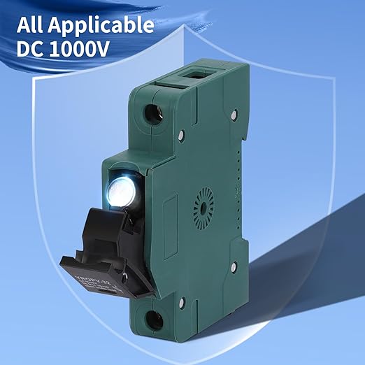 20 Amp 10×38 mm Fast Photovoltaic Fuse and Solar Fuse Holder, 20 Amp DIN Rail with Holder, PV Type Link, Single Pole, for PV Solar Power Systems