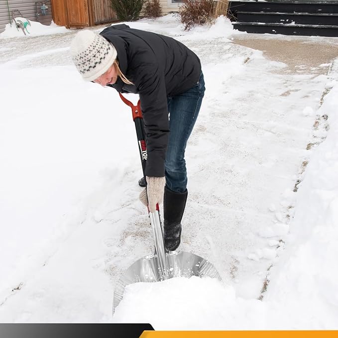 Aluminium Snow Shovel for Driveway Farm Scoop Shovel Large Aluminum Scoop Shovel for Snow Revoval Tool,45 inches