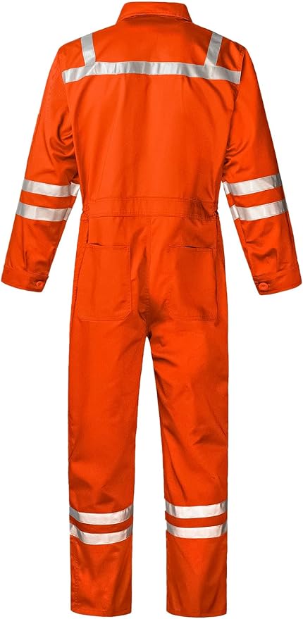 Men's Work Coverall High Visibility Overalls Mechanics Coveralls Workwear Jumpsuit with Multi Pockets