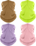 4 Pack Neck Gaiter, Cooling Breathable Face Mask UV Protection Scarf Hiking Bandana for Men/Women