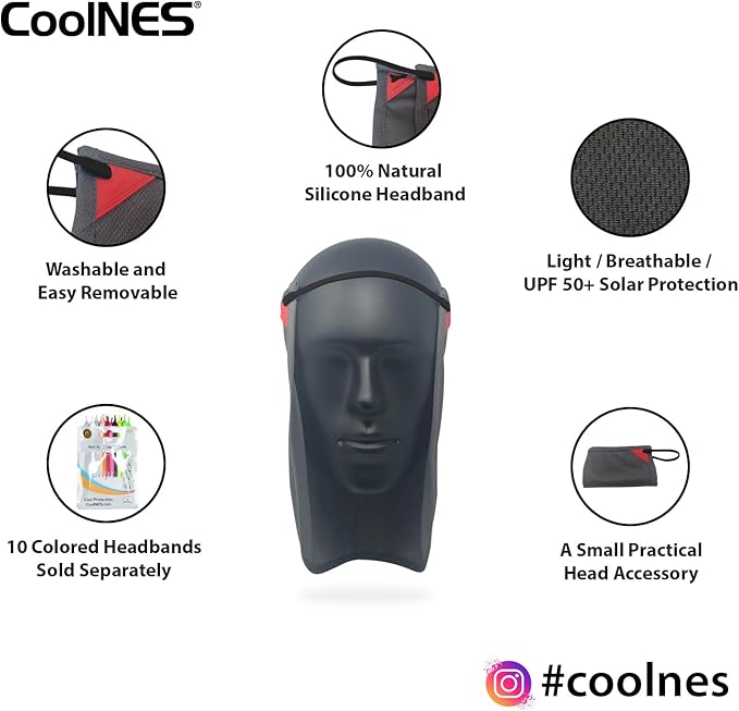 CoolNES - UV Sun Protection Neck Drape Adjustable Multifunctional 2 in 1 Face Covering for Outdoor Fishing - Unisex