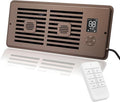 Register Booster Fan for 4" x 10" Vents Only, 10 Speeds to Control Cool and Warm Airflow, Air Conditioning Vents with LED Screen Remote & Thermostat Control, for Room Walls & Floors (Brown)