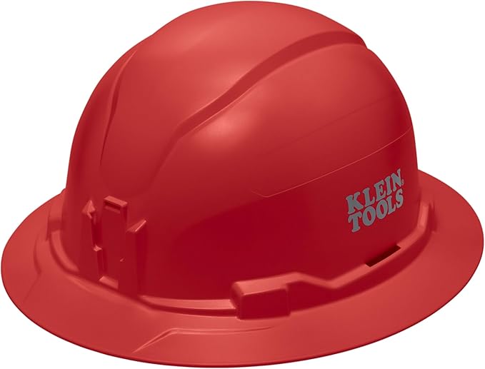 Klein Tools Hard Hat, Non-Vented Full Brim Style, Padded, Self-Wicking Odor-Resistant Sweatband, Tested up to 20kV
