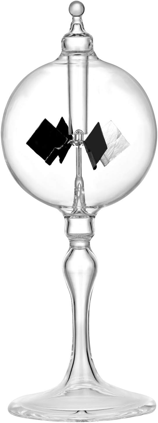 Medium Crystal Solar Power Radiometer Crookes Spinning Vanes Glass Windmill Gift Home Desk Decoration M