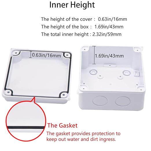 Junction Box, Zulkit Project Box with Reserved Holes IP65 Waterproof Dustproof Electrical Box ABS Plastic Project Enclosure White 3.9 x 3.9 x 2.8 Inch