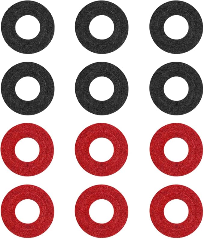 12PCS Car Battery Terminal Protector, Fiber Felt Vehicle Battery Terminal Corrosion Prevention Washer, Anti-Corrosion Batteries Shim Cleaner Kit, Universal for Most Vehicles (Red/Black)