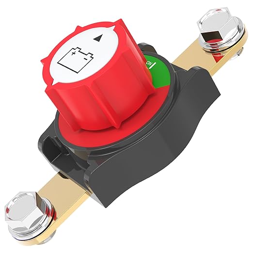 Side Post Battery Disconnect Switch, Malictele On/Off 12-48V Heavy-Duty Battery Disconnect Switch 275A Kill Switch for Car, Marine, RV, Boat, Truck