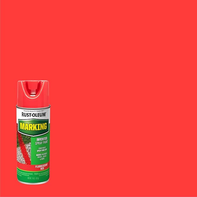 Rust-Oleum 1991830 Specialty Marking Spray Paint, 11 oz, Fluorescent Red