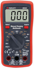 Triplett MM300 True RMS 2000 Count Manual Ranging Digital Multimeter with Certificate of Calibration to NIST - AC/DC Voltage, AC/DC Current, Resistance, Temperature, Diode, Continuity