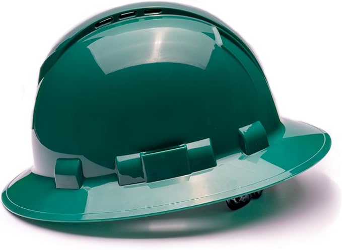 Pyramex Ridgeline Full Brim Vented Hard Hat 4 Point Ratchet Suspension
