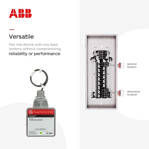 THOMESURGEP by ABB • SurgePro™ Surge Protective Device • Externally Mounted Wired Residential SPD for Retail and Home • Type 1 SPD • Safe, Reliable, and Functional