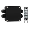 ABS IP67 Waterproof Dustproof Electrical Junction Box, with 15A 600V Barrier Terminal Cable Connector, 2 in/2 Out Power Junction Box（3.26 * 3.18 * 2.2in）