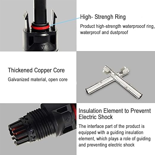 10 Pairs Solar Connectors M-C-4 Male/Female IP67 Waterproof Solar Panel Cable Connectors with Spanners